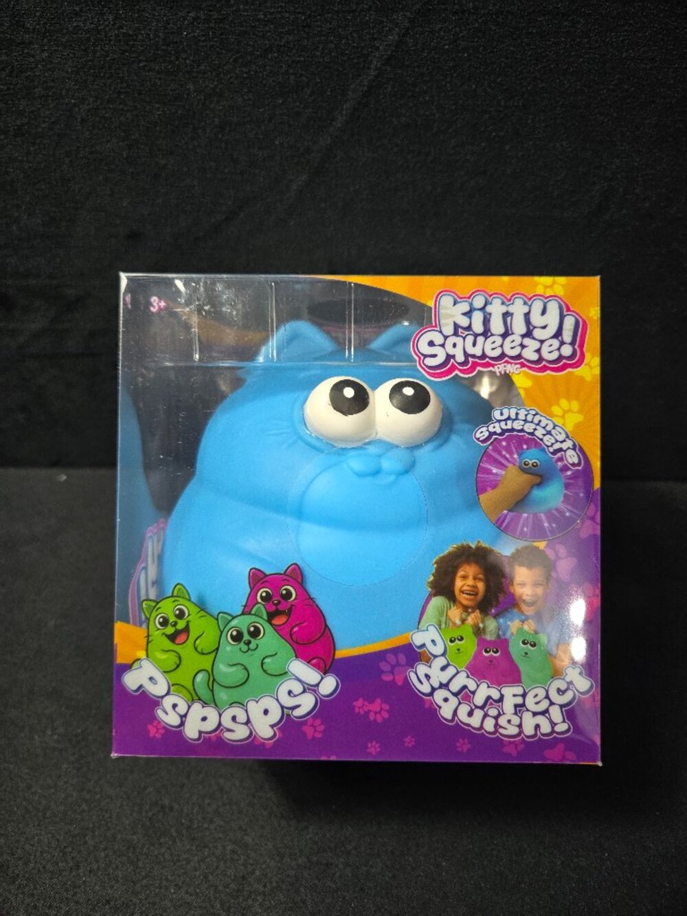 PFNG Kitty Squeeze Giant Blue Cat Squishy Stress Ball Fidget Toy NIB